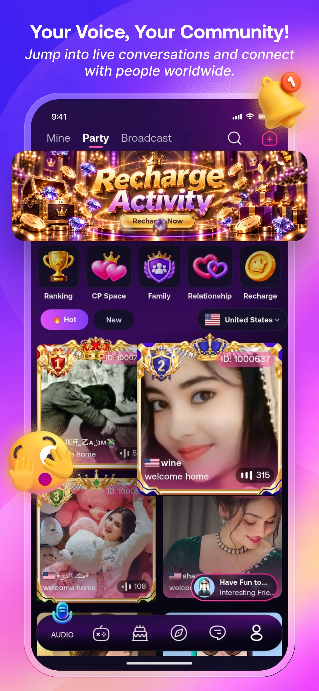 Bubbly Voice Chat & Friends screenshot